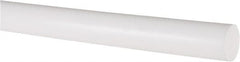 Made in USA - 1' Long, 3/4" Diam, PTFE (Virgin) Plastic Rod - White - Exact Tooling