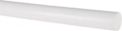 Made in USA - 2' Long, 3/4" Diam, PTFE (Virgin) Plastic Rod - White - Exact Tooling