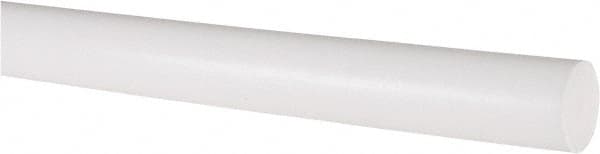Made in USA - 4' Long, 3/4" Diam, PTFE (Virgin) Plastic Rod - White - Exact Tooling