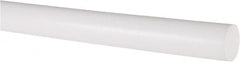 Made in USA - 4' Long, 3/4" Diam, PTFE (Virgin) Plastic Rod - White - Exact Tooling