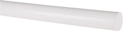Made in USA - 5' Long, 3/4" Diam, PTFE (Virgin) Plastic Rod - White - Exact Tooling
