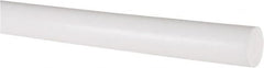 Made in USA - 6' Long, 3/4" Diam, PTFE (Virgin) Plastic Rod - White - Exact Tooling