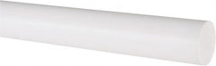 Made in USA - 2' Long, 1" Diam, PTFE (Virgin) Plastic Rod - White - Exact Tooling