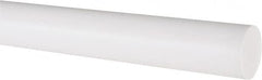 Made in USA - 6' Long, 1" Diam, PTFE (Virgin) Plastic Rod - White - Exact Tooling
