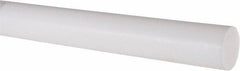 Made in USA - 2' Long, 1-1/4" Diam, PTFE (Virgin) Plastic Rod - White - Exact Tooling