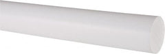 Made in USA - 4' Long, 1-1/2" Diam, PTFE (Virgin) Plastic Rod - White - Exact Tooling
