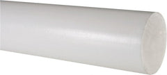 Made in USA - 3' Long, 2-1/2" Diam, PTFE (Virgin) Plastic Rod - White - Exact Tooling