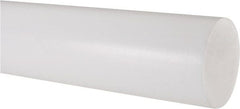 Made in USA - 4' Long, 2-1/2" Diam, PTFE (Virgin) Plastic Rod - White - Exact Tooling