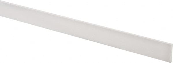 Made in USA - 4 Ft. Long x 1 Inch Wide x 1/8 Inch High, Virgin PTFE, Rectangular Plastic Bar - White, +/- 0.060 Tolerance - Exact Tooling