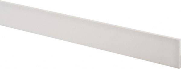 Made in USA - 4 Ft. Long x 1-1/2 Inch Wide x 1/8 Inch High, Virgin PTFE, Rectangular Plastic Bar - White, +/- 0.060 Tolerance - Exact Tooling