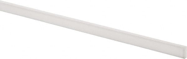 Made in USA - 4 Ft. Long x 1/2 Inch Wide x 3/16 Inch High, Virgin PTFE, Rectangular Plastic Bar - White, +/- 0.060 Tolerance - Exact Tooling