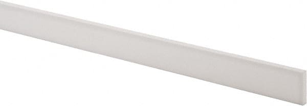 Made in USA - 2 Ft. Long x 1 Inch Wide x 3/16 Inch High, Virgin PTFE, Rectangular Plastic Bar - White, +/- 0.060 Tolerance - Exact Tooling