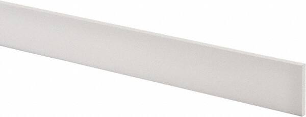 Made in USA - 1 Ft. Long x 1-1/2 Inch Wide x 3/16 Inch High, Virgin PTFE, Rectangular Plastic Bar - White, +/- 0.060 Tolerance - Exact Tooling