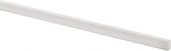 Made in USA - 3 Ft. Long x 1/2 Inch Wide x 1/4 Inch High, Virgin PTFE, Rectangular Plastic Bar - White, +/- 0.060 Tolerance - Exact Tooling