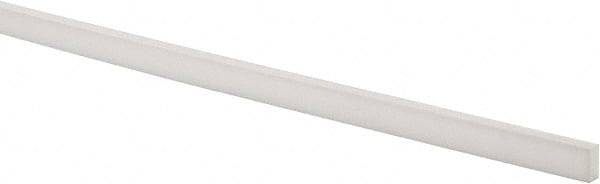 Made in USA - 4 Ft. Long x 1/2 Inch Wide x 1/4 Inch High, Virgin PTFE, Rectangular Plastic Bar - White, +/- 0.060 Tolerance - Exact Tooling