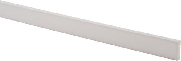 Made in USA - 3 Ft. Long x 1 Inch Wide x 1/4 Inch High, Virgin PTFE, Rectangular Plastic Bar - White, +/- 0.060 Tolerance - Exact Tooling