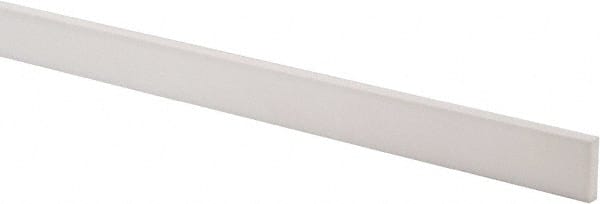 Made in USA - 4 Ft. Long x 1 Inch Wide x 1/4 Inch High, Virgin PTFE, Rectangular Plastic Bar - White, +/- 0.060 Tolerance - Exact Tooling