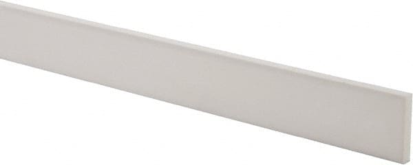 Made in USA - 3 Ft. Long x 1-1/2 Inch Wide x 1/4 Inch High, Virgin PTFE, Rectangular Plastic Bar - White, +/- 0.060 Tolerance - Exact Tooling