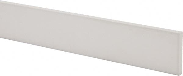 Made in USA - 1 Ft. Long x 2 Inch Wide x 1/4 Inch High, Virgin PTFE, Rectangular Plastic Bar - White, +/- 0.060 Tolerance - Exact Tooling