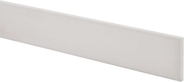 Made in USA - 2 Ft. Long x 2 Inch Wide x 1/4 Inch High, Virgin PTFE, Rectangular Plastic Bar - White, +/- 0.060 Tolerance - Exact Tooling