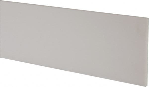 Made in USA - 3 Ft. Long x 4 Inch Wide x 1/4 Inch High, Virgin PTFE, Rectangular Plastic Bar - White, +/- 0.060 Tolerance - Exact Tooling