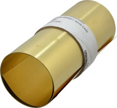 Made in USA - 5 Ft. Long x 6 Inch Wide x 0.004 Inch Thick, Roll Shim Stock - Brass - Exact Tooling