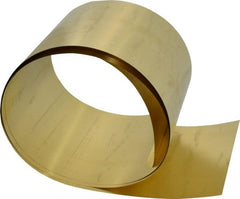 Made in USA - 5 Ft. Long x 6 Inch Wide x 0.005 Inch Thick, Roll Shim Stock - Brass - Exact Tooling