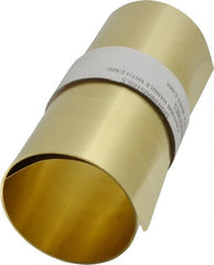 Made in USA - 5 Ft. Long x 6 Inch Wide x 0.006 Inch Thick, Roll Shim Stock - Brass - Exact Tooling