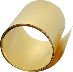 Made in USA - 5 Ft. Long x 6 Inch Wide x 0.01 Inch Thick, Roll Shim Stock - Brass - Exact Tooling