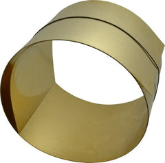 Made in USA - 5 Ft. Long x 6 Inch Wide x 0.015 Inch Thick, Roll Shim Stock - Brass - Exact Tooling