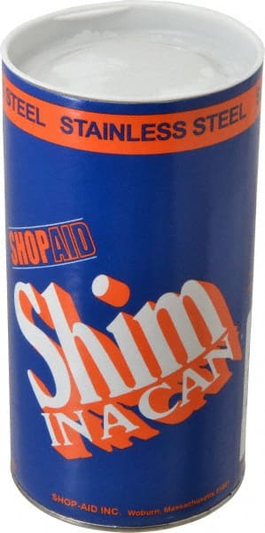 Made in USA - 1.25 m Long x 150 mm Wide x 0.2 mm Thick, Roll Shim Stock - Stainless Steel - Exact Tooling