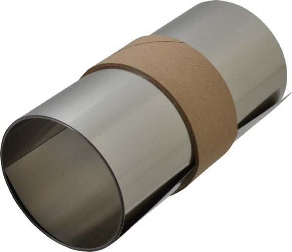 Made in USA - 1.25 m Long x 150 mm Wide x 0.3 mm Thick, Roll Shim Stock - Stainless Steel - Exact Tooling