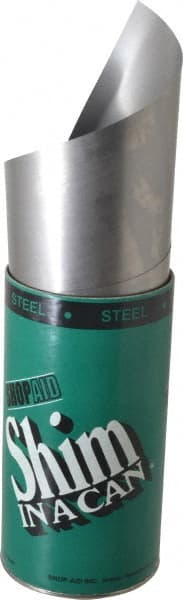 Made in USA - 2.50 m Long x 150 mm Wide x 0.25 mm Thick, Roll Shim Stock - Steel - Exact Tooling