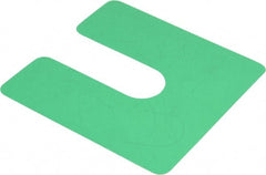 Made in USA - 20 Piece, 4" Wide x 4" Long Plastic Slotted Shim - Green - Exact Tooling