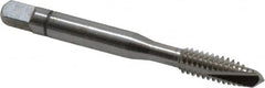 Balax - 1/4-20 UNC, 3 Flute, Bright Finish, Powdered Metal Spiral Point Tap - Plug Chamfer, Right Hand Thread, 2-1/2" OAL, 0.83" Thread Length, 0.255" Shank Diam, Series BX100 - Exact Tooling