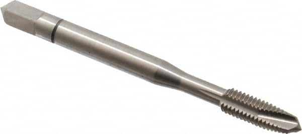 Balax - #10-32 UNF, 3 Flute, Bright Finish, Powdered Metal Spiral Point Tap - Plug Chamfer, Right Hand Thread, 2-3/8" OAL, 0.64" Thread Length, 0.194" Shank Diam, Series BX100 - Exact Tooling