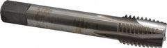 Balax - 3/4-10 UNC, 4 Flute, Bright Finish, Powdered Metal Spiral Point Tap - Plug Chamfer, Right Hand Thread, 4-1/4" OAL, 1" Thread Length, 0.59" Shank Diam, Series BX100 - Exact Tooling