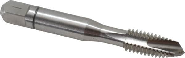 Balax - 3/8-16 UNC, 3 Flute, Bright Finish, Powdered Metal Spiral Point Tap - Plug Chamfer, Right Hand Thread, 2-15/16" OAL, 0.98" Thread Length, 0.381" Shank Diam, 2B Class of Fit, Series BX100 - Exact Tooling