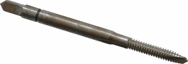 Balax - #4-40 UNC, 3 Flute, Bright Finish, Powdered Metal Spiral Point Tap - Plug Chamfer, Right Hand Thread, 1-7/8" OAL, 0.56" Thread Length, 0.141" Shank Diam, Series BX100 - Exact Tooling