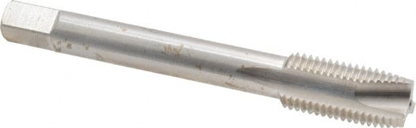 Balax - 7/16-20 UNF, 3 Flute, Bright Finish, Powdered Metal Spiral Point Tap - Plug Chamfer, Right Hand Thread, 3-5/32" OAL, 0.95" Thread Length, 0.323" Shank Diam, Series BX100 - Exact Tooling