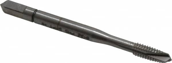 Balax - #8-32 UNC, 3 Flute, Bright Finish, Powdered Metal Spiral Point Tap - Plug Chamfer, Right Hand Thread, 2-1/8" OAL, 1/2" Thread Length, 0.168" Shank Diam, Series BX100 - Exact Tooling