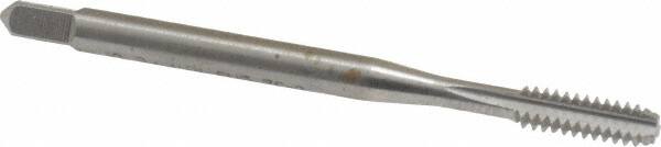 Balax - #6-32 UNC 2B 3 Flute Bright Finish Cobalt Straight Flute Machine Tap - Bottoming, Right Hand Thread, 2" OAL, 0.48" Thread Length, H3 Limit, Oversize - Exact Tooling