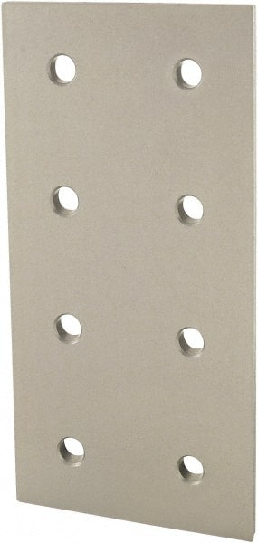80/20 Inc. - 50mm Wide, Open Shelving 8 Hole Joining Strip - Aluminum, Clear Anodized Finish, 100mm Long, Use with 25 Series & Bolt Kit 75-3404 - Exact Tooling