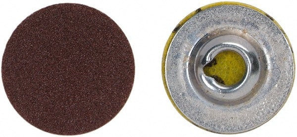 Merit Abrasives - 3/4" Disc Diam, 240 Grit, Aluminum Oxide Quick Change Disc - Type S Attaching System, Coated, Brown, 40,000 RPM, ALO Series - Exact Tooling