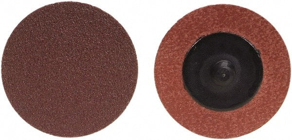 Merit Abrasives - 2" Disc Diam, 40 Grit, Aluminum Oxide Quick Change Disc - Type R Attaching System, Coated, Brown, 30,000 RPM, ALO Series - Exact Tooling
