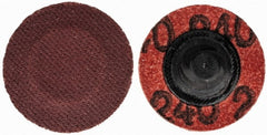 Merit Abrasives - 1" Disc Diam, 240 Grit, Aluminum Oxide Quick Change Disc - Type R Attaching System, Coated, Brown, 40,000 RPM, ALO Series - Exact Tooling