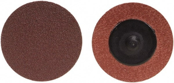 Merit Abrasives - 1" Disc Diam, 50 Grit, Aluminum Oxide Quick Change Disc - Type R Attaching System, Coated, Brown, 40,000 RPM, ALO Series - Exact Tooling