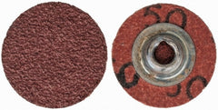 Merit Abrasives - 1" Disc Diam, 50 Grit, Aluminum Oxide Quick Change Disc - Type S Attaching System, Coated, Brown, 40,000 RPM, ALO Series - Exact Tooling