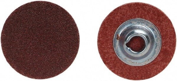 Merit Abrasives - 1" Disc Diam, 180 Grit, Aluminum Oxide Quick Change Disc - Type S Attaching System, Coated, Brown, 40,000 RPM, ALO Series - Exact Tooling