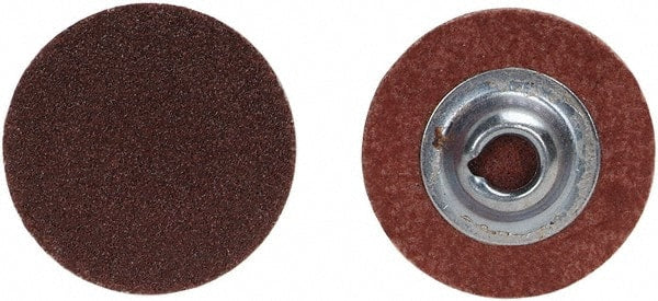Merit Abrasives - 4" Disc Diam, 80 Grit, Aluminum Oxide Quick Change Disc - Type S Attaching System, Coated, Brown, 12,000 RPM, ALO Series - Exact Tooling